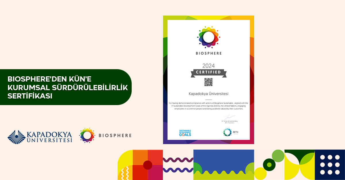 Biosphere’den Üniversitemize Kurumsal Sürdürülebilirlik Sertifikası